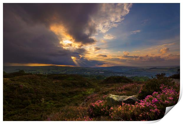 Norland moor sunset  Print by chris smith