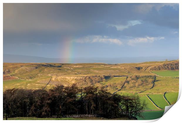 Rainbow in the Yorkshire Dales  Print by chris smith