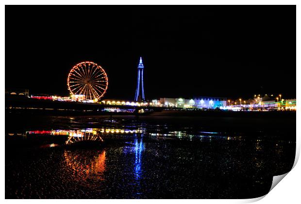 Blackpool at night      Print by chris smith