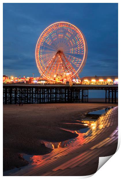 Blackpool at night  Print by chris smith