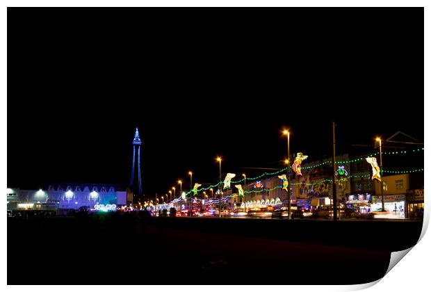 Blackpool at night    Print by chris smith