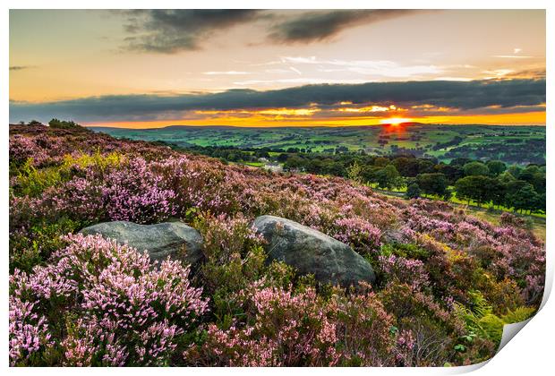 Yorkshire Landscape sunset Print by chris smith