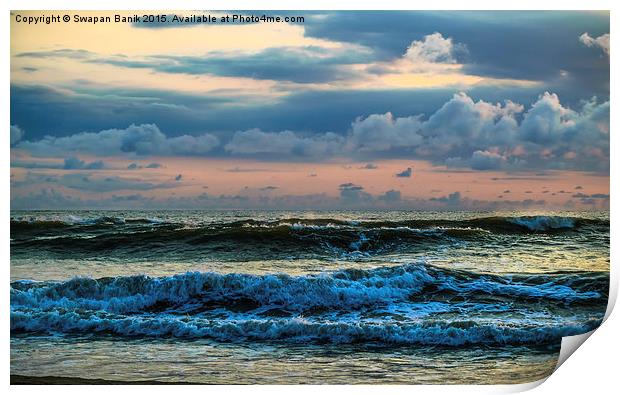 Sunset at Vagator Beach, Goa Print by Swapan Banik