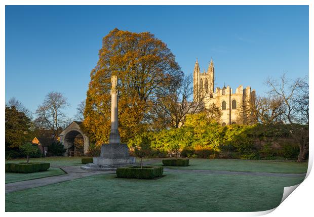 A touch of frost at Canterbury Cathedral  Print by Stewart Mckeown