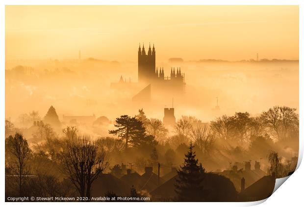 Canterbury Cathedral in the Fog Print by Stewart Mckeown