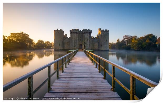 Bodiam Castle Frost Print by Stewart Mckeown