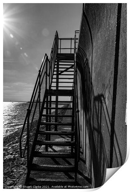 Ascending Canvey Island's Towering Stairs Print by Stuart Clarke