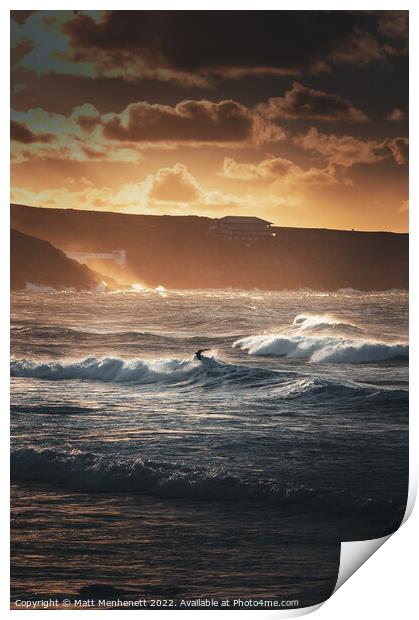 Surf Sunset Print by MATT MENHENETT