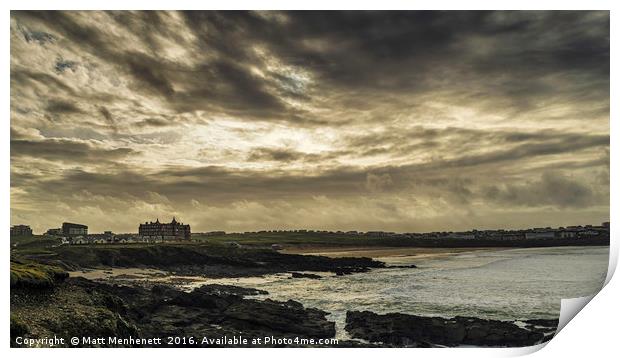 Storm Clouds over Fistral Print by MATT MENHENETT