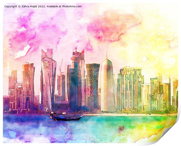 Prettiest skyline Print by Zahra Majid