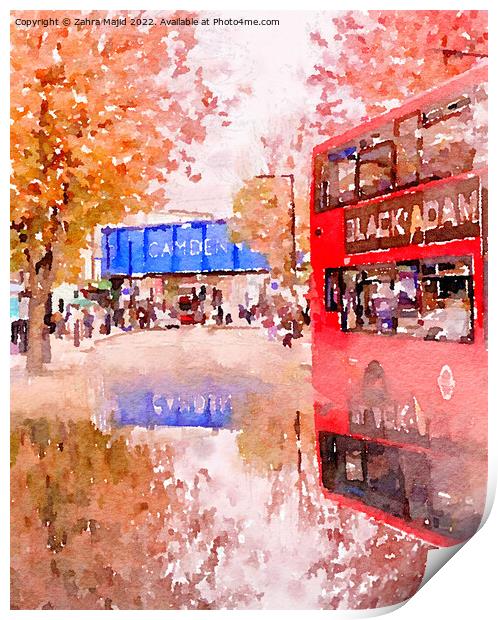Camden Town in Autumn Print by Zahra Majid