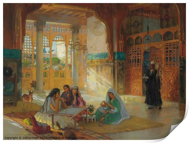 Vintage Arab Artsy scene Print by Zahra Majid