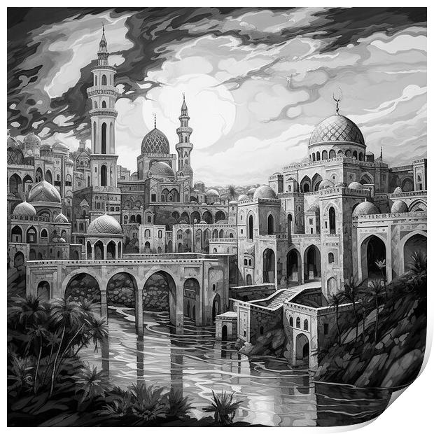 An imagined place of worship Print by Zahra Majid