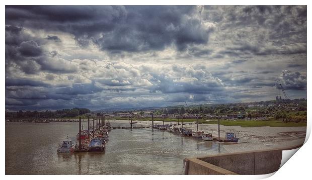 Magnificent Skies looking down on Medway River Print by Zahra Majid