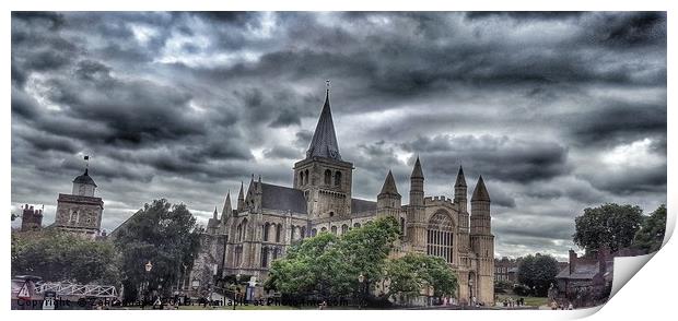 Rochester Cathedral in Kent Print by Zahra Majid