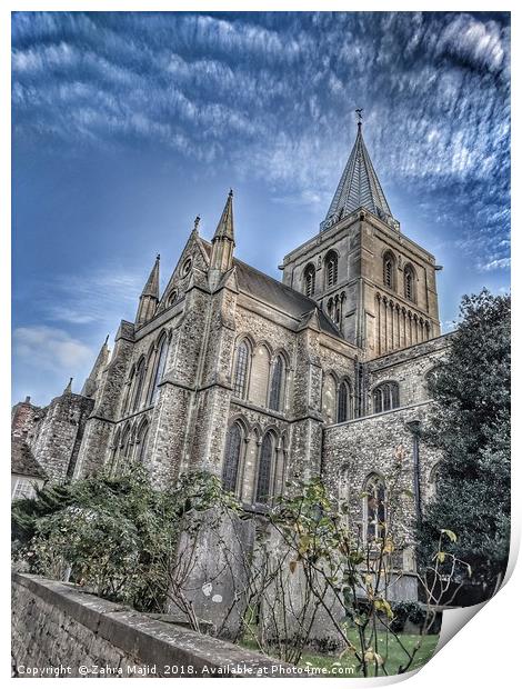 Rochester Cathedral  Print by Zahra Majid