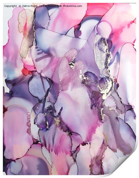 Fluid Pink Lilac Drama Print by Zahra Majid