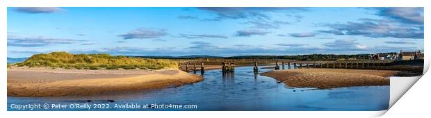 Lossiemouth East Beach and Bridge Panorama Print by Peter O'Reilly