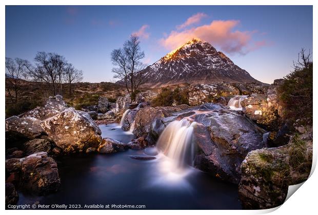 First Light on The Buachaille Print by Peter O'Reilly