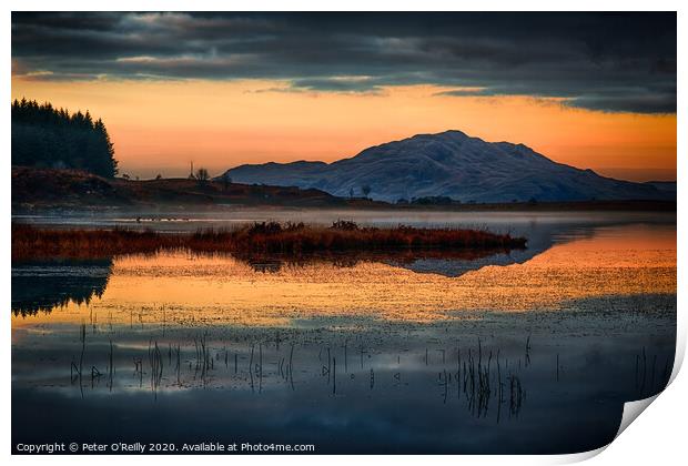 Sunset, Loch Peallach Print by Peter O'Reilly