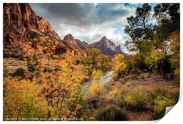 The Watchman, Zion National Park Print by Peter O'Reilly