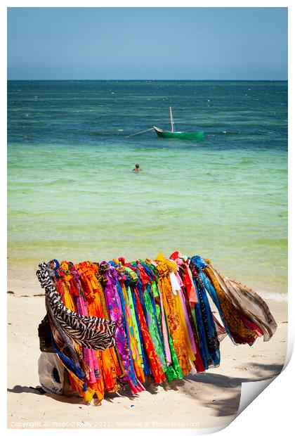 Beach Scene, Kenya Print by Peter O'Reilly