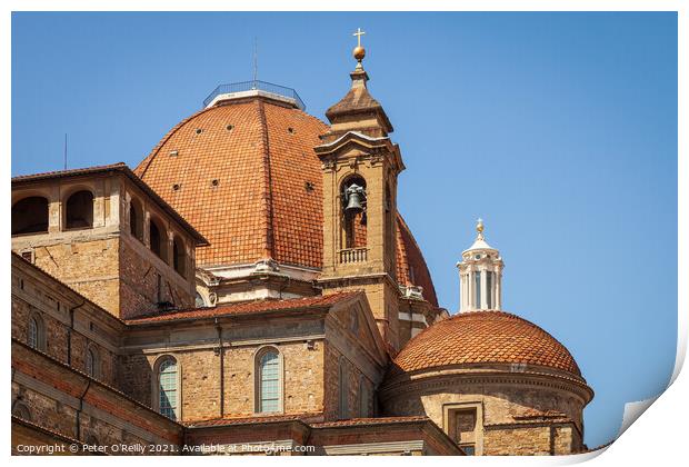 Roof of San Lorenzo Church, Florence Print by Peter O'Reilly