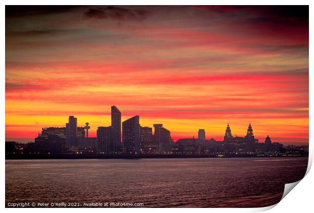 Liverpool Sunrise #1 Print by Peter O'Reilly