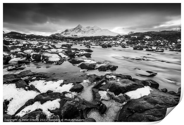 River Sligachan and the Black Cuillin Print by Peter O'Reilly
