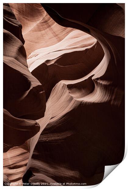 Antelope Canyon Shapes #1 Print by Peter O'Reilly