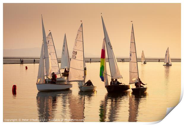 Sailboats at West Kirby Print by Peter O'Reilly
