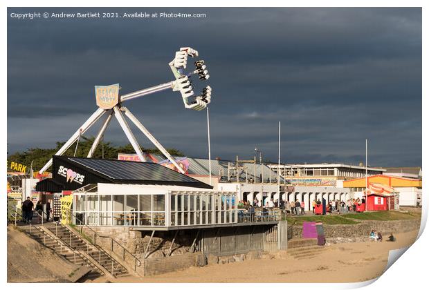 Cloudy evening at Porthcawl, South Wales, UK Print by Andrew Bartlett