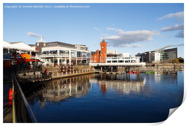 Mermaid Quay at Cardiff Bay, South Wales, UK Print by Andrew Bartlett