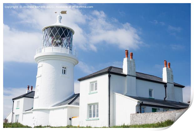 Caldey Island lighthouse, Tenby, Pembrokeshire, UK Print by Andrew Bartlett