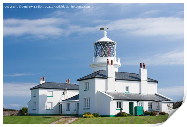 Caldey Island lighthouse, Tenby, Pembrokeshire, UK Print by Andrew Bartlett