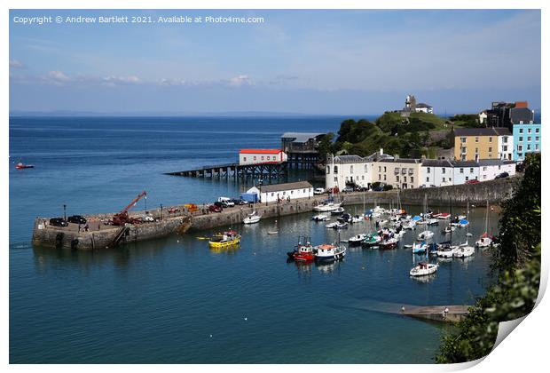 Tenby harbour, Pembrokeshire, West Wales, UK Print by Andrew Bartlett