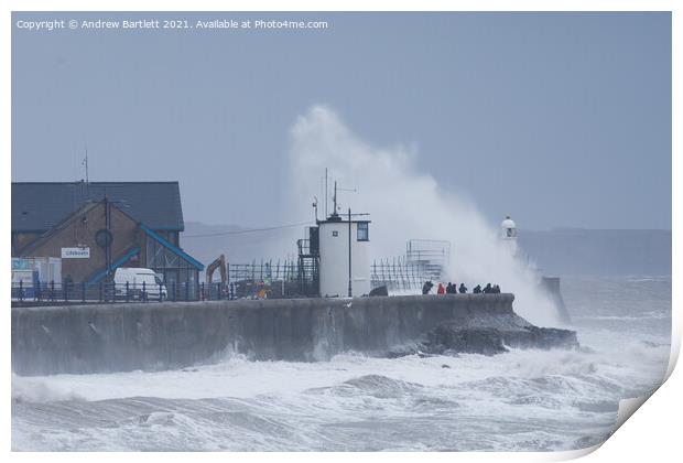 Storm Barra at Porthcawl, South Wales, UK Print by Andrew Bartlett