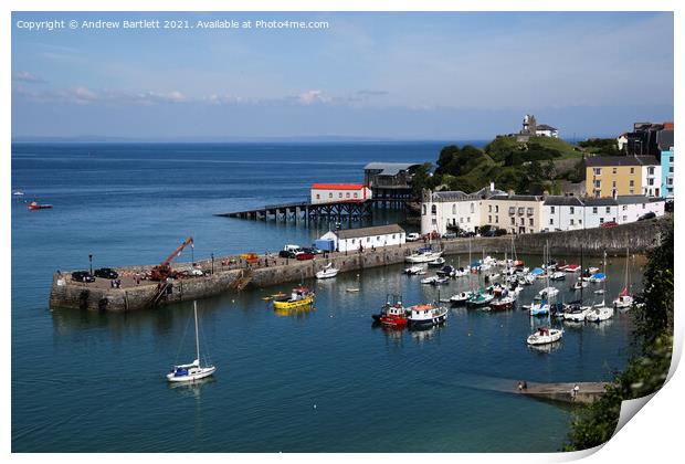 Sunny afternoon at Tenby, Pembrokeshire, West Wales, UK Print by Andrew Bartlett