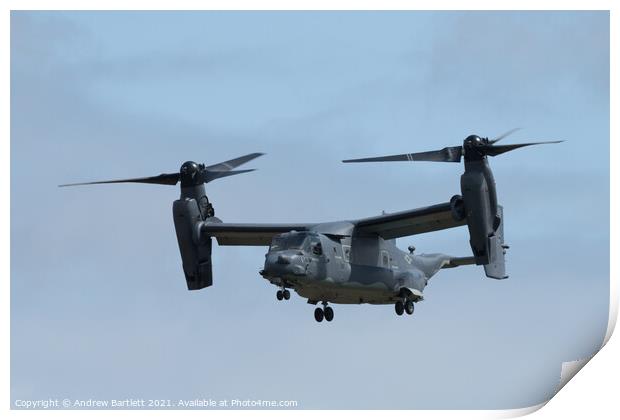 Bell Boeing CV-22B Osprey of the US Air Force Print by Andrew Bartlett