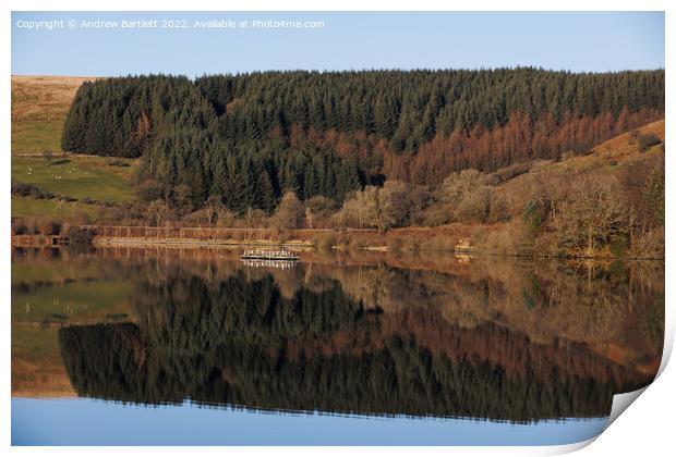 Pontsticill Reservoir, Merthyr Tydfil, South Wales, UK Print by Andrew Bartlett