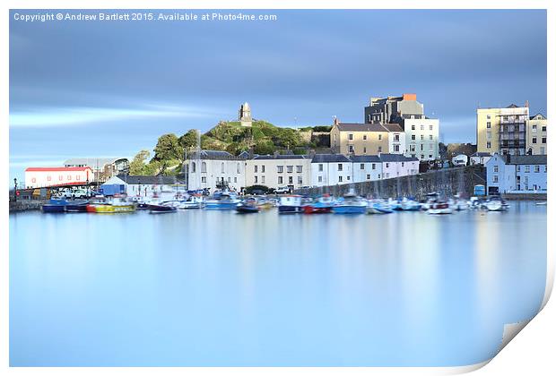  Sunset at Tenby Harbour. Print by Andrew Bartlett