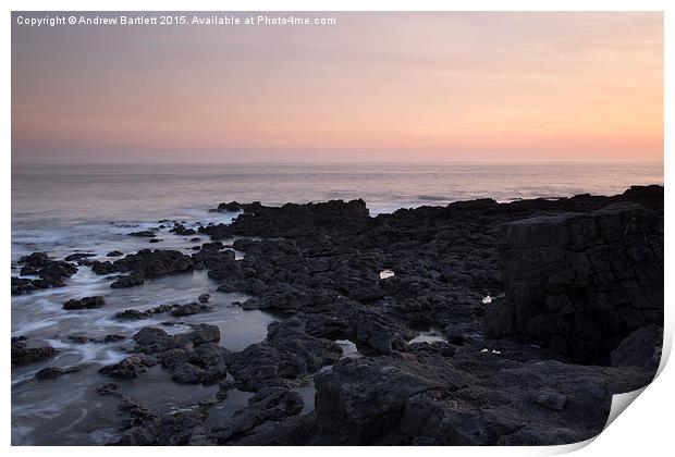 Porthcawl, South Wales, UK, at sunset.  Print by Andrew Bartlett