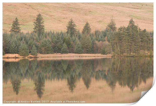 Cantref Reservoir, South Wales, UK. Print by Andrew Bartlett