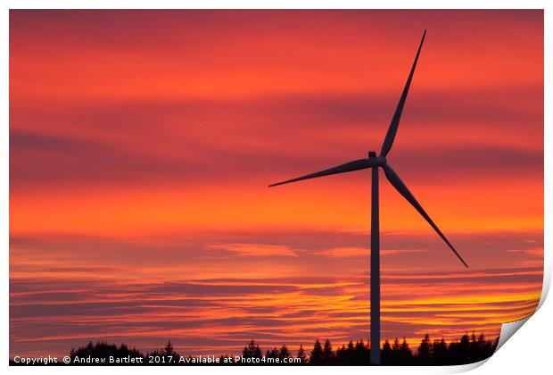 Rhigos Viewpoint, South Wales, UK, at sunset. Print by Andrew Bartlett