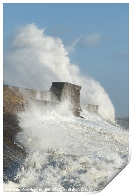Porthcawl, South Wales, UK, Hurricane Ophelia Print by Andrew Bartlett