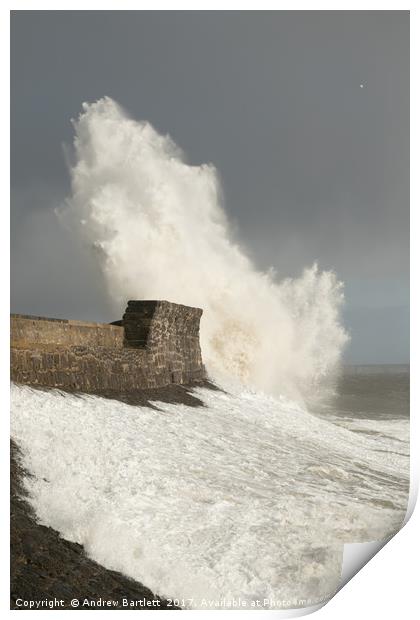 Porthcawl, South Wales, UK, during Storm Doris Print by Andrew Bartlett