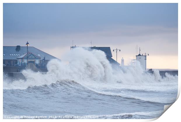 Stormy seas at Porthcawl, UK. Print by Andrew Bartlett