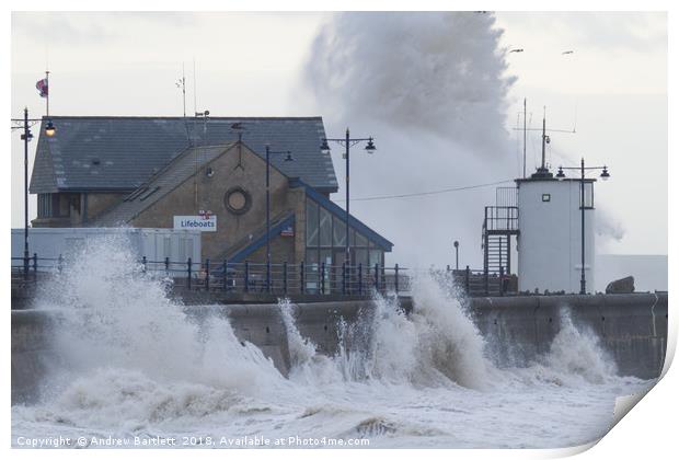 Stormy seas at Porthcawl, UK Print by Andrew Bartlett