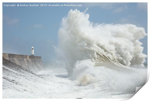 Porthcawl storm Print by Andrew Bartlett