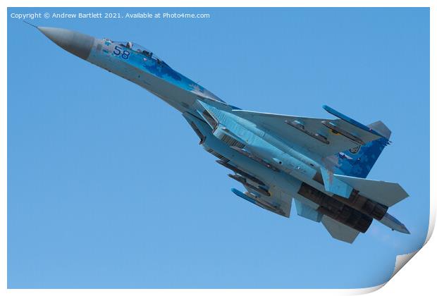 Sukhoi Su27p Flanker Print by Andrew Bartlett